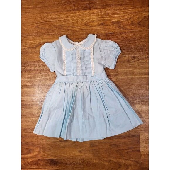 Vintage Nannette Blue Embroidered Lace Dress Size‎ 12 M - Picture 1 of 7